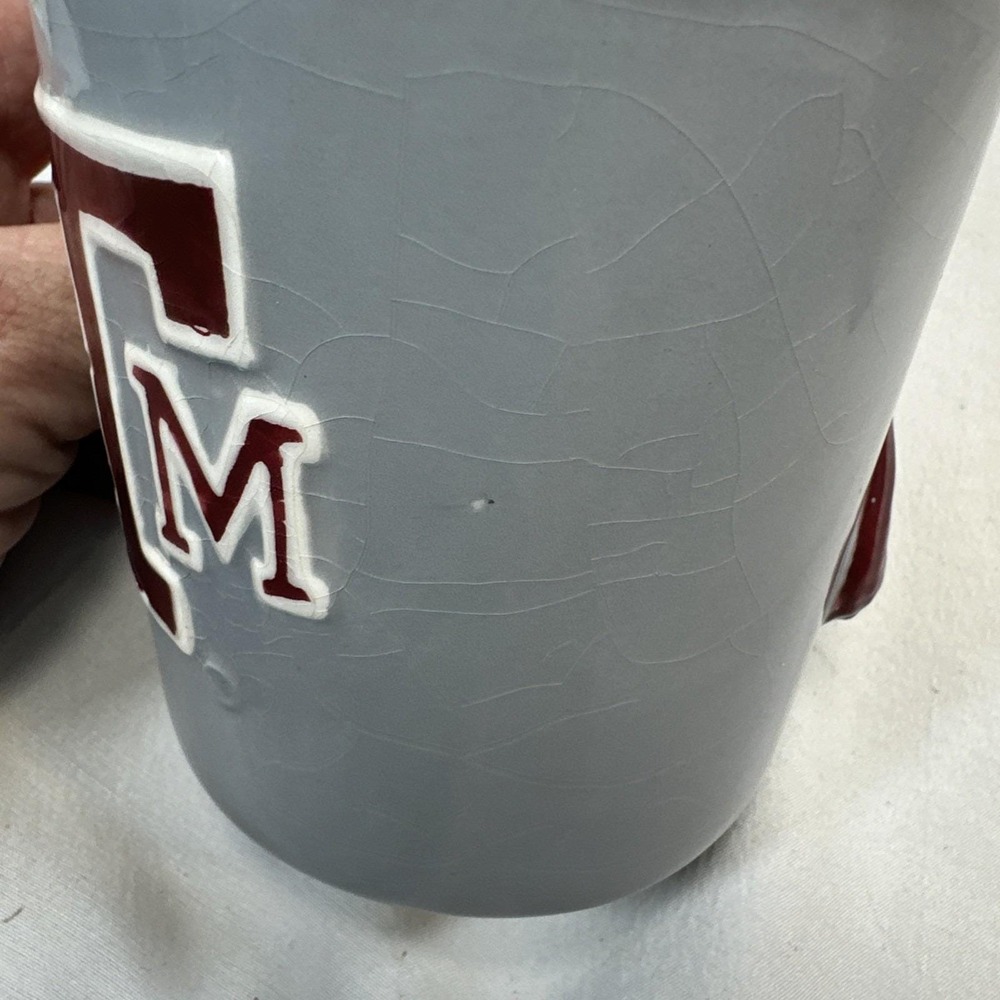 Texas A&M Aggies Reveille 3D Sculpted Ceramic Mug Grey Maroon Mascot Coffee Cup - Picture 8 of 12